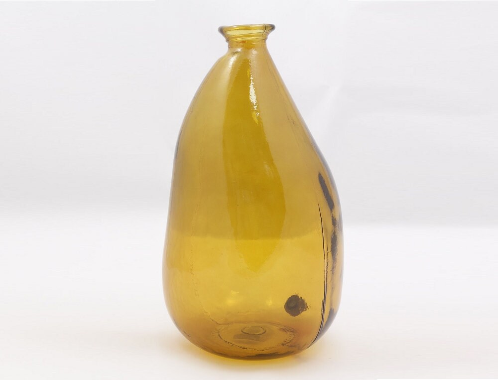 RECYCLED GLASS Vase Pink 36cm Tall Blown Glass Vase Etsy