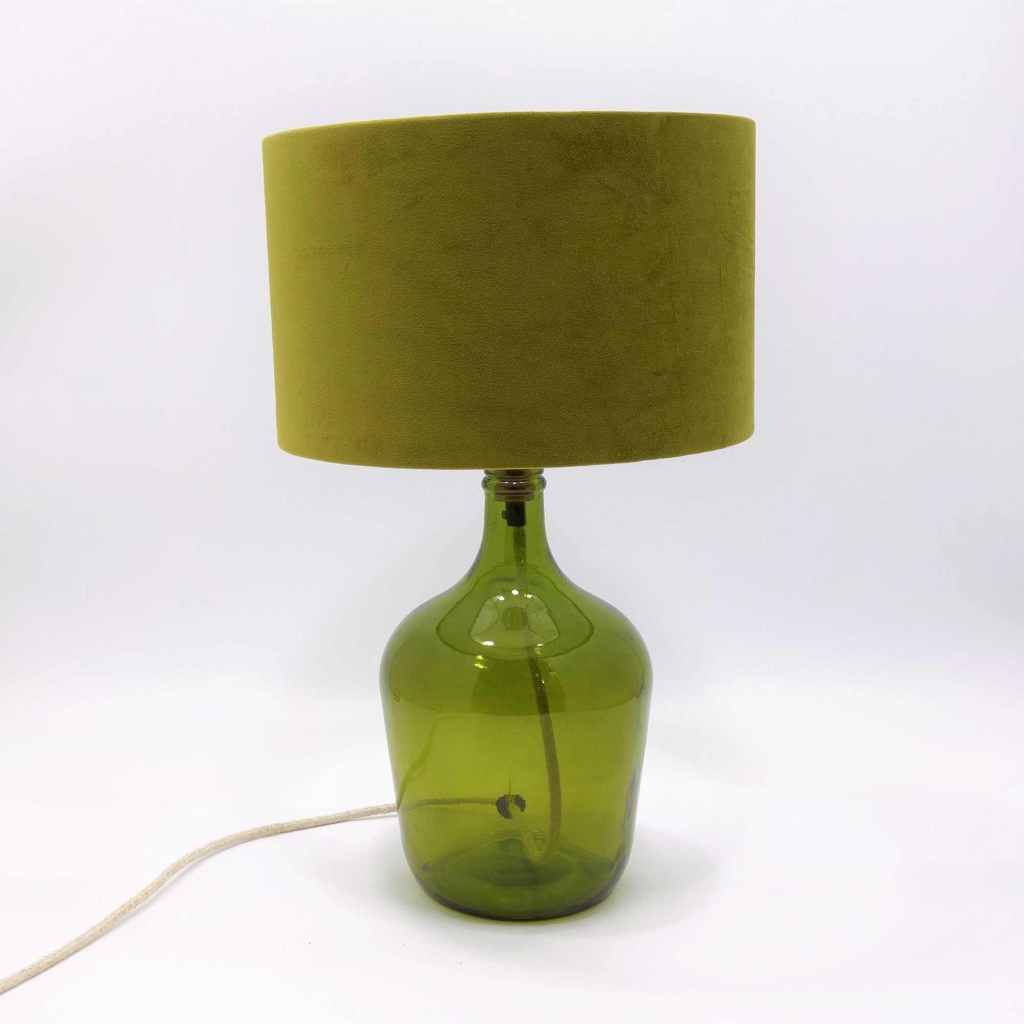 Dark green outlet glass lamp