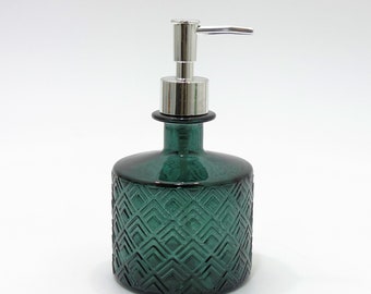 Soap Dispenser and Tumbler Bathroom Set Teal Blue Green 100% RECYCLED ...