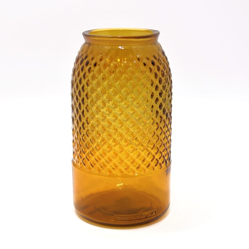 Recycled Glass Vase Blue Petrol 28cm Textured Diamond Etsy UK