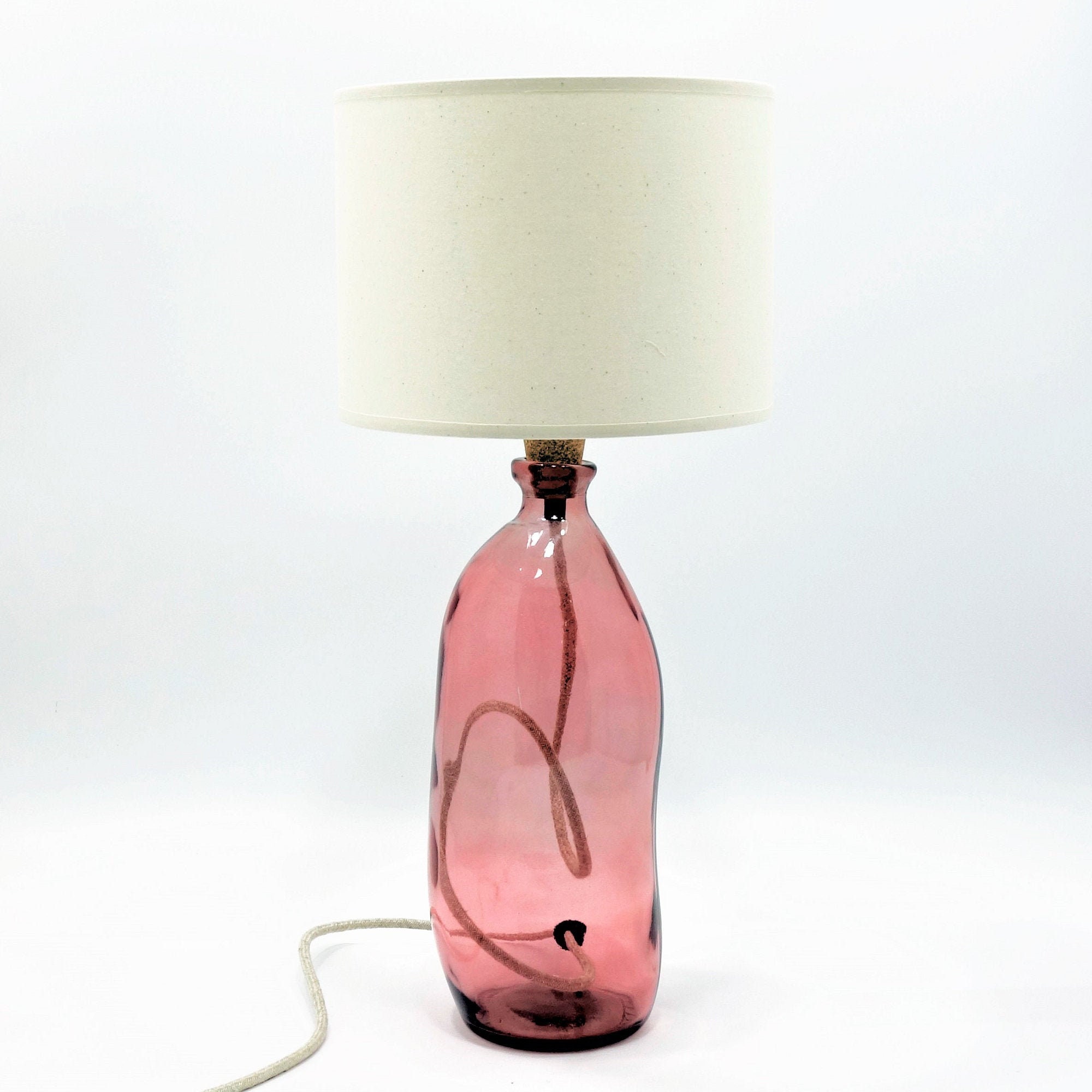 Recycled Glass Lamp Base Pink with your choice of flex Etsy