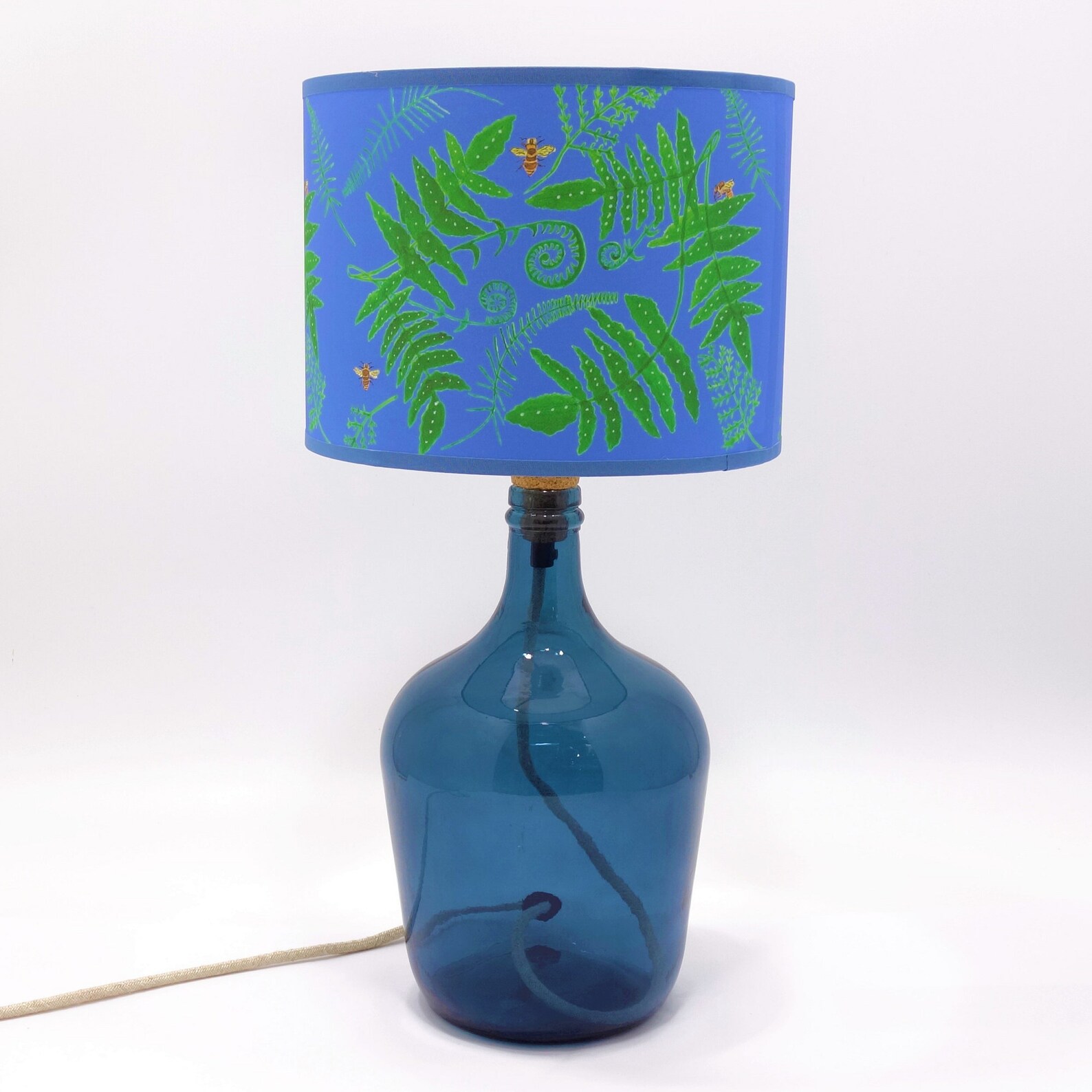 Blue Glass Lamp Base RECYCLED GLASS 15 Flex Colours Dark Etsy