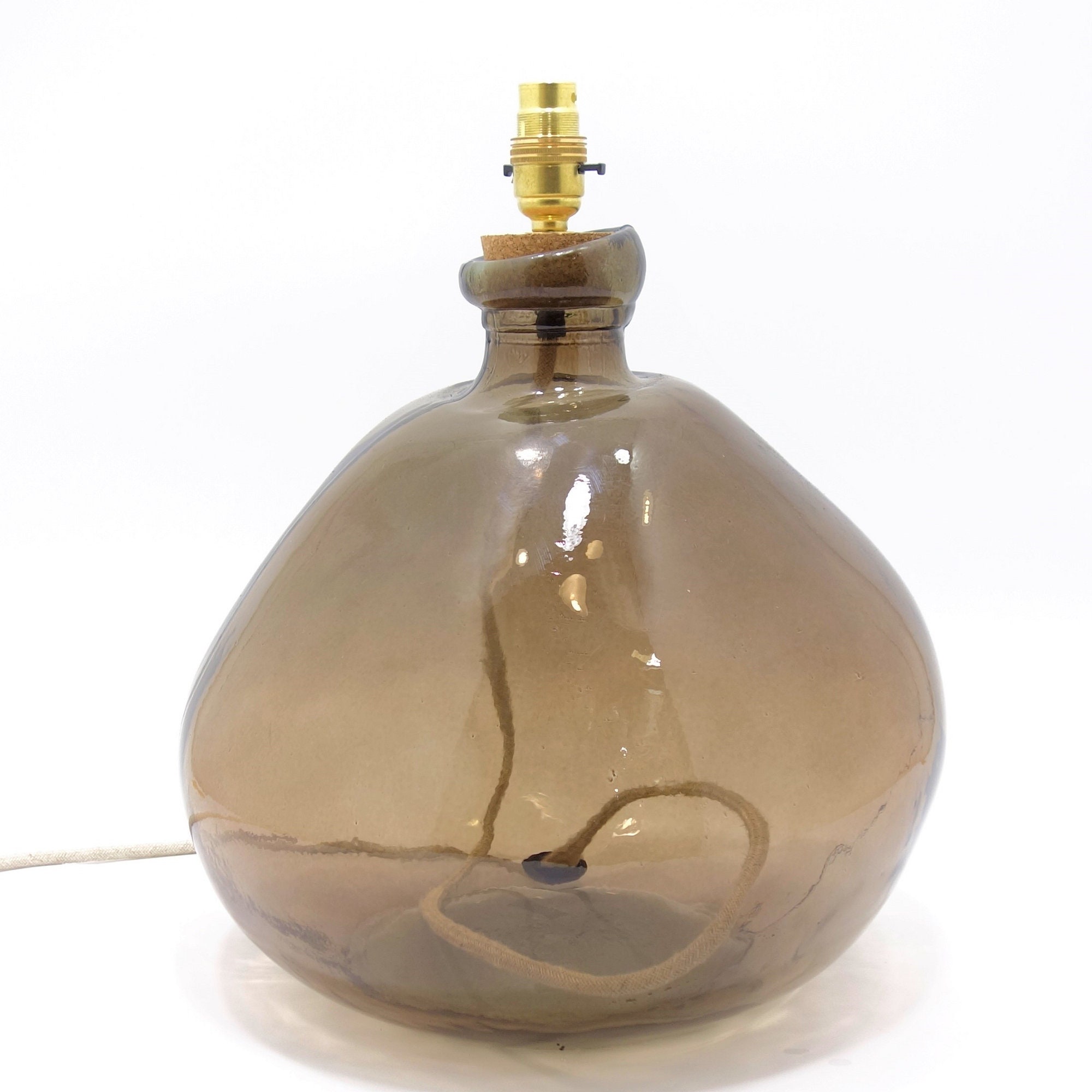 Green glass lamp sales base