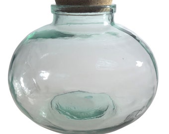 RECYCLED GLASS Jar 8l  |  Cork Lid  |  Storage or terrarium | Eco-friendly Gift