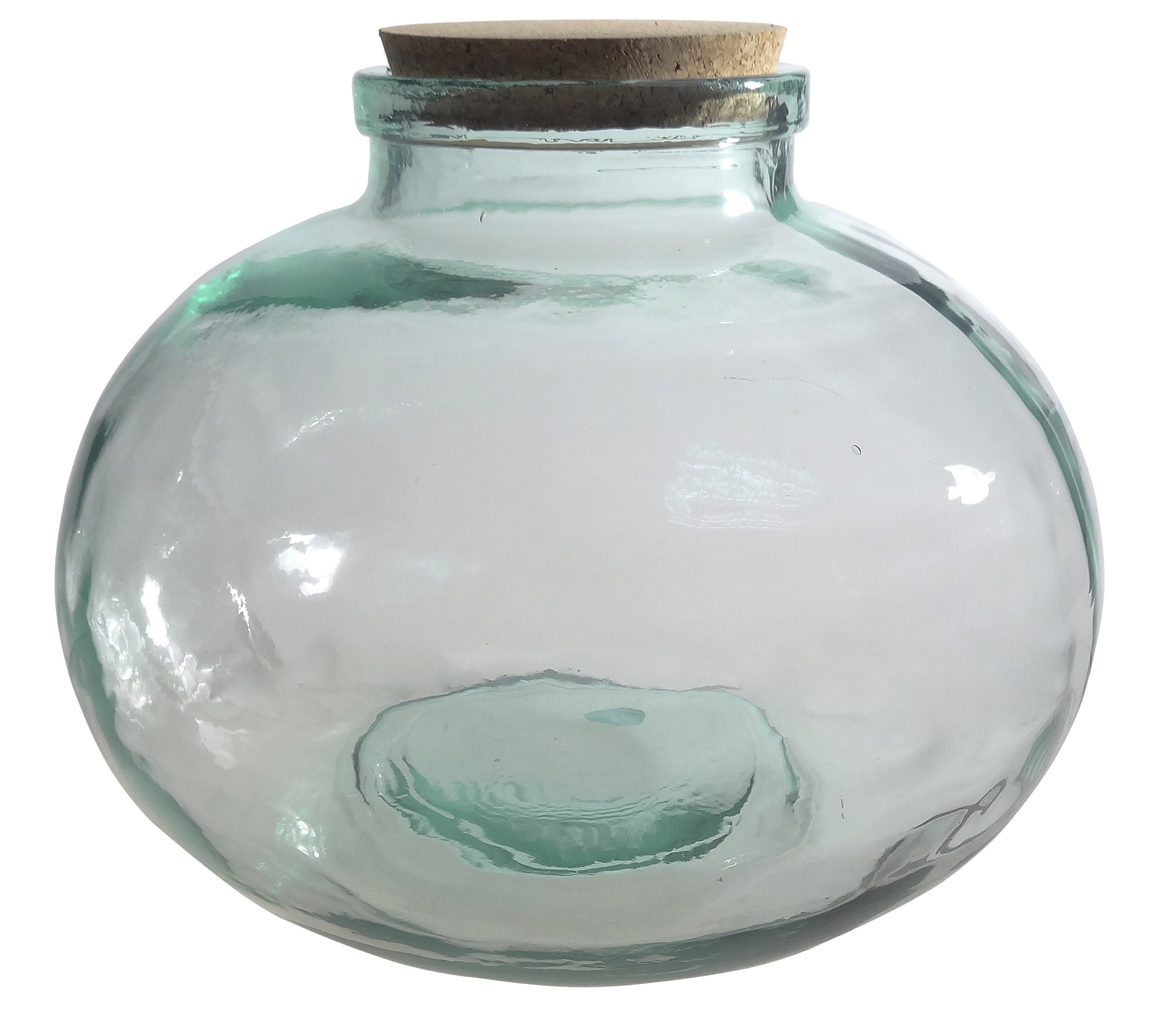 RECYCLED GLASS Jar 8l | Cork Lid | Storage or terrarium | Eco-friendly Gift