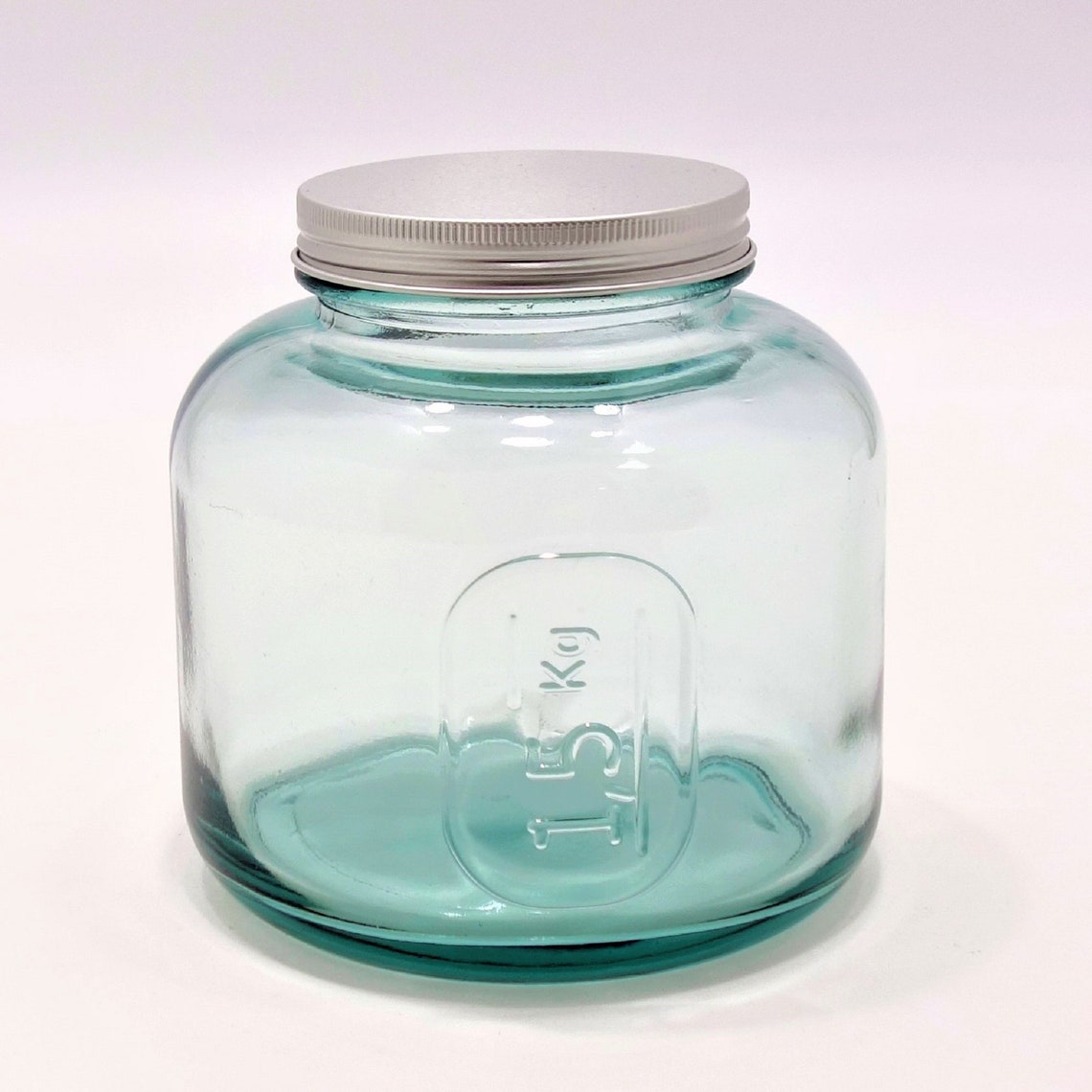 RECYCLED GLASS Storage Jars 500ml Clear With Screw Top Lid Etsy UK