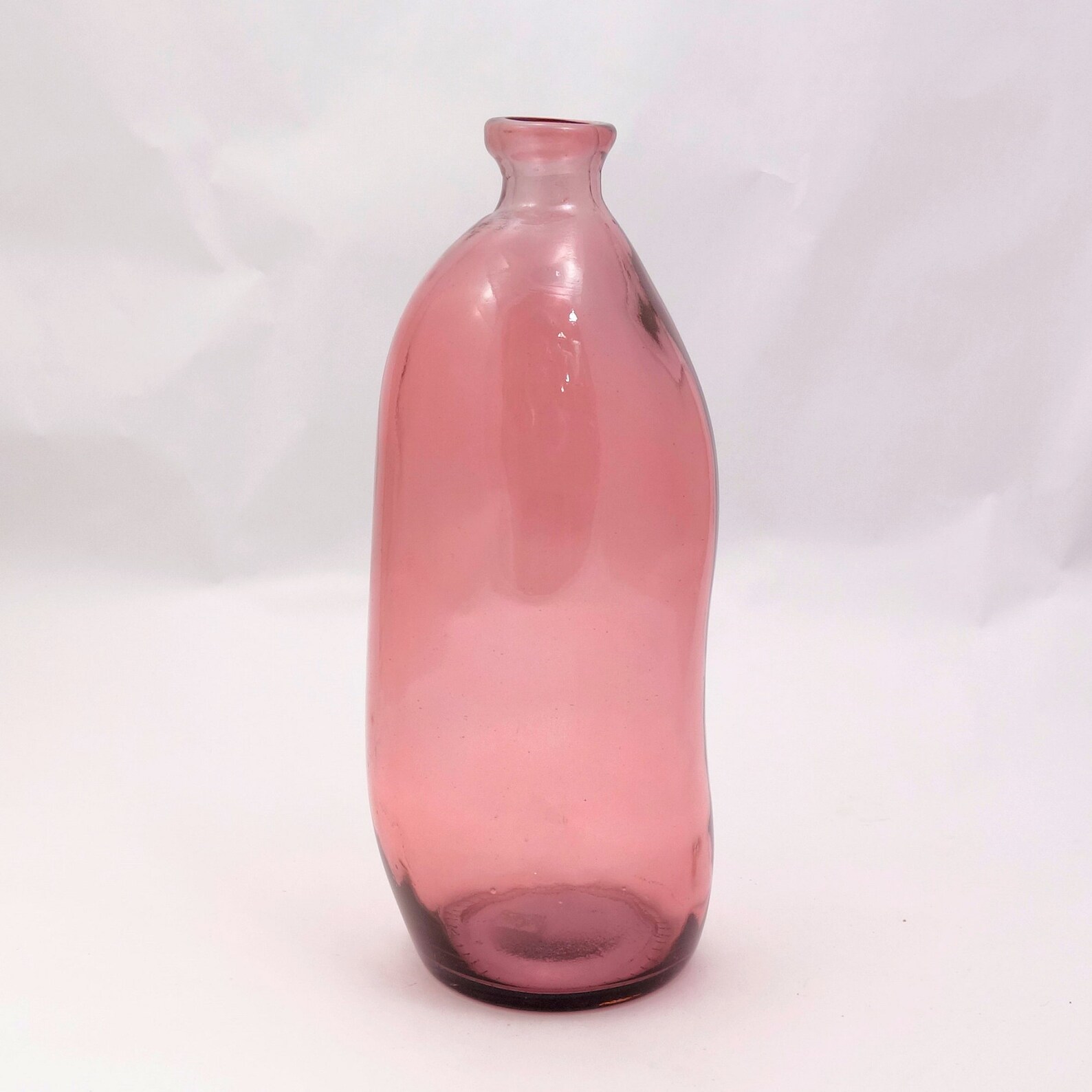RECYCLED GLASS Vase Pink 35cm Tall Blown Glass Vase Etsy