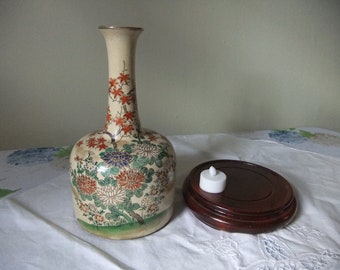 Handpainted Japanese Vase with stand.