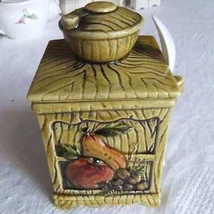 Vintage Lefton Jam Cannister with Spoon