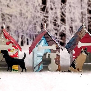 Personalized Dog House Ornament from Recycled Aluminum Cans