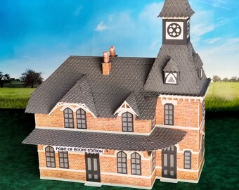 Train Station: SVG/DXF/Studio3 Miniature Putz House Pattern