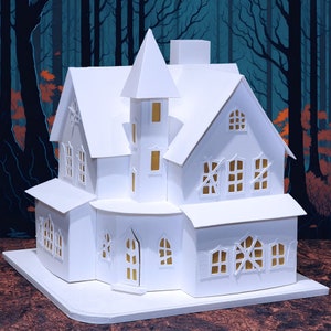 Abandoned Mansion:  Pre-Cut House Kit to make your own Miniature Putz Style Holiday Village - Available in 4 Sizes