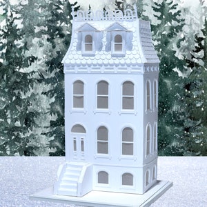 Lafayette Square: Pre-Cut House Kit to make your own Miniature Putz Style Holiday Village - Available in 4 Sizes