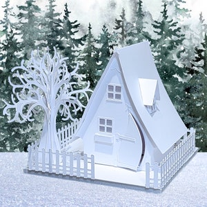 Sparrow House: Pre-Cut House Kit to make your own Miniature Putz Style Holiday Village - Available in 4 Sizes