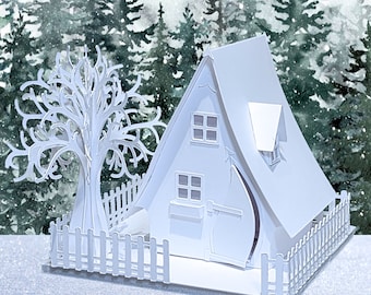 Sparrow House: Pre-Cut House Kit to make your own Miniature Putz Style Holiday Village - Available in 4 Sizes
