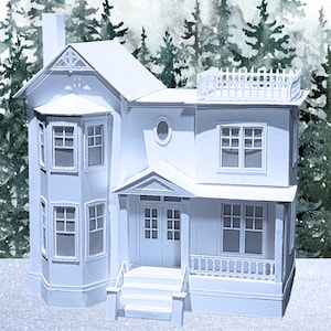 Brookside Manor: Pre-Cut House Kit to make your own Miniature Putz Style Holiday Village - Available in 4 Sizes