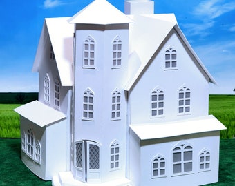Villa Torre: Pre-Cut House Kit to make your own Miniature Putz Style Holiday Village - Available in 4 Sizes