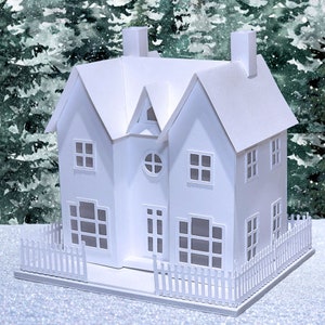 Holly Manor: Pre-Cut House Kit to make your own Miniature Putz Style Holiday Village - Available in 4 Sizes