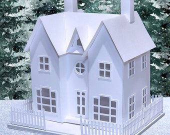 Holly Manor: Pre-Cut House Kit to make your own Miniature Putz Style Holiday Village - Available in 4 Sizes