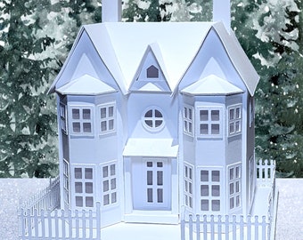 Winterberry Manor: Pre-Cut House Kit to make your own Miniature Putz Style Holiday Village - Available in 4 Sizes