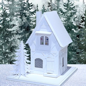 Gingerbread Tudor: Pre-Cut House Kit to make your own Miniature Putz Style Holiday Village - Available in 4 Sizes