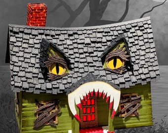Monster Mouth Manse: SVG/DXF/Studio3 Files Miniature Putz House Pattern