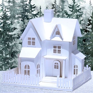 Jolly Farmhouse: Pre-Cut House Kit to make your own Miniature Putz Style Holiday Village - Available in 4 Sizes