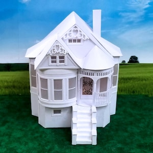 Victorian Painted Lady: Pre-Cut House Kit to make your own Miniature Putz Style Holiday Village - Available in 4 Sizes