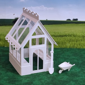 Mary's Greenhouse: Pre-Cut Accessory Kit to make your own Miniature Putz Style Holiday Village - Available in S or O Scale