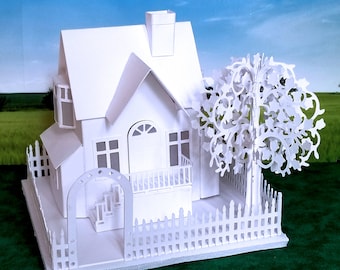 Auntie B's House: Pre-Cut House Kit to make your own Miniature Putz Style Holiday Village - Available in 4 Sizes