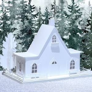 Moss Lodge: Pre-Cut House Kit to make your own Miniature Putz Style Holiday Village - Available in 4 Sizes