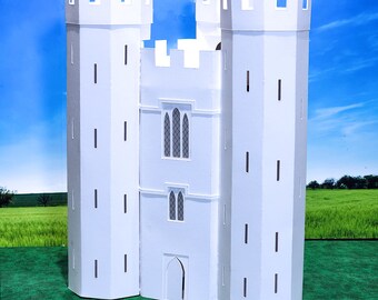 Hiorne Tower: Pre-Cut Castle Kit to make your own Miniature Putz Style Holiday Village - Available in 4 Sizes