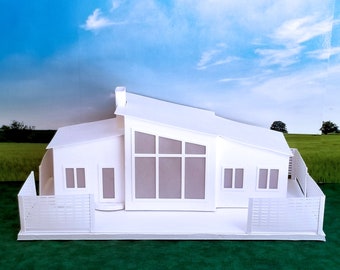 Mid-Century Modern: Pre-Cut House Kit to make your own Miniature Putz Style Holiday Village - Available in 4 Sizes