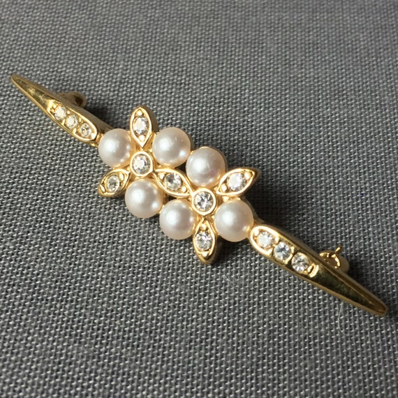 Vintage Necklace Celluloid and Faux Pearl Jewelry Trio with Two Pins