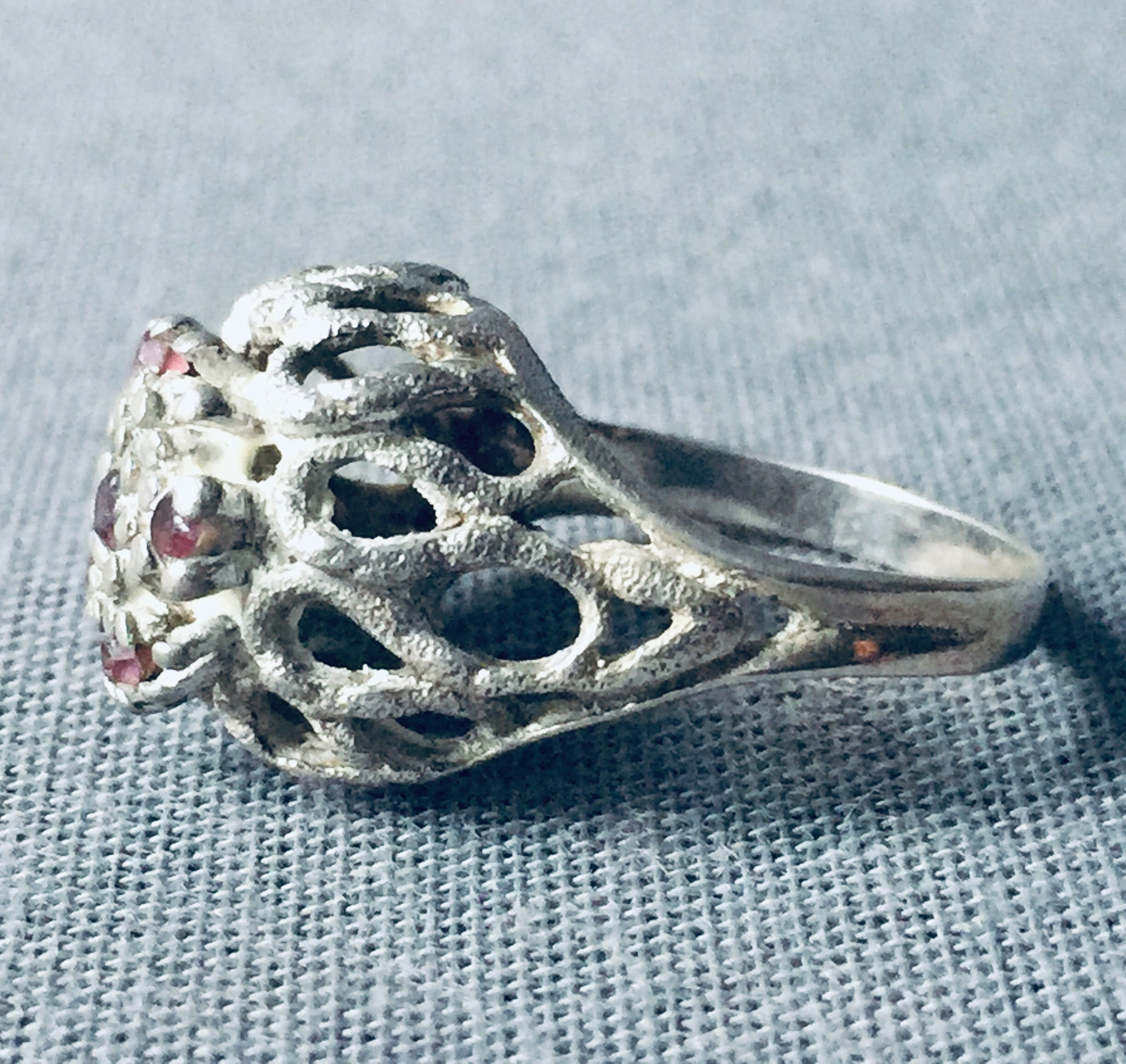 Solid silver stamped 925 ring chunky cluster statement rings Etsy