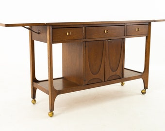 Broyhill Brasilia Mid Century Walnut Executive Desk Mcm Etsy