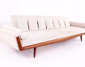 Adrian Pearsall Mid Century Walnut Chevron Gondola Sofa - mcm