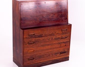 Arne Wahl Iverson for Vinde Mobelfabrik Mid Century Rosewood Drop-Front Secretary Desk - mcm