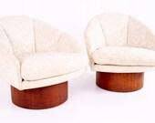 Adrian Pearsall Mid Century Barrel Lounge Chairs - Pair