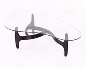 Kroehler Adrian Pearsall Style Mid Century Ebonized Biomorphic Kidney Coffee Table - mcm