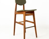 Jens Risom Mid Century Walnut Stool - mcm