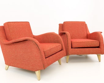 Mid-Century Modern Lounge Chairs with Matching Ottomans | Etsy
