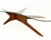 Adrian Pearsall Sculptural Walnut Kidney Shaped Mid Century Modern Coffee Table - mcm