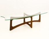 Adrian Pearsall Mid Century Modern Ribbon Coffee Table with Stingray Glass Top - mcm