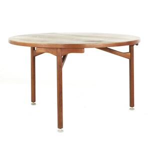 Jens Risom Mid Century Dining Table Walnut with 3 Legs mcm image 3