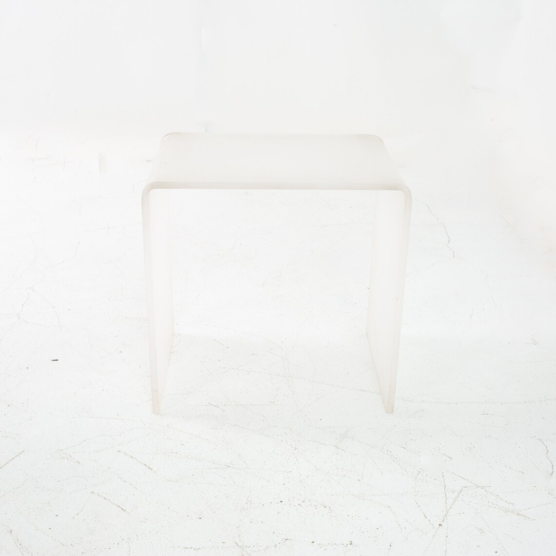 Mid Century Frosted Lucite Waterfall Side End Table Pair Etsy