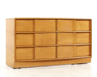 Heywood Wakefield Sculptra Mid Century Wheat 6 Drawer Dresser - mcm