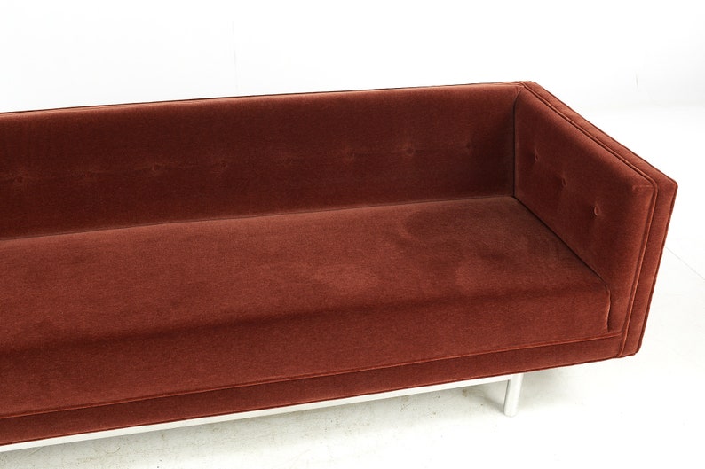 Jack Cartwright Mid Century Chrome and Mohair Sofa mcm image 9