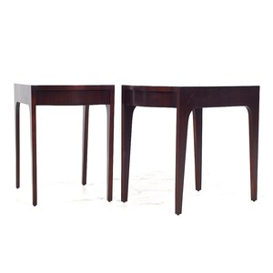 Drexel Contemporary Walnut End Tables Pair contemporary image 2