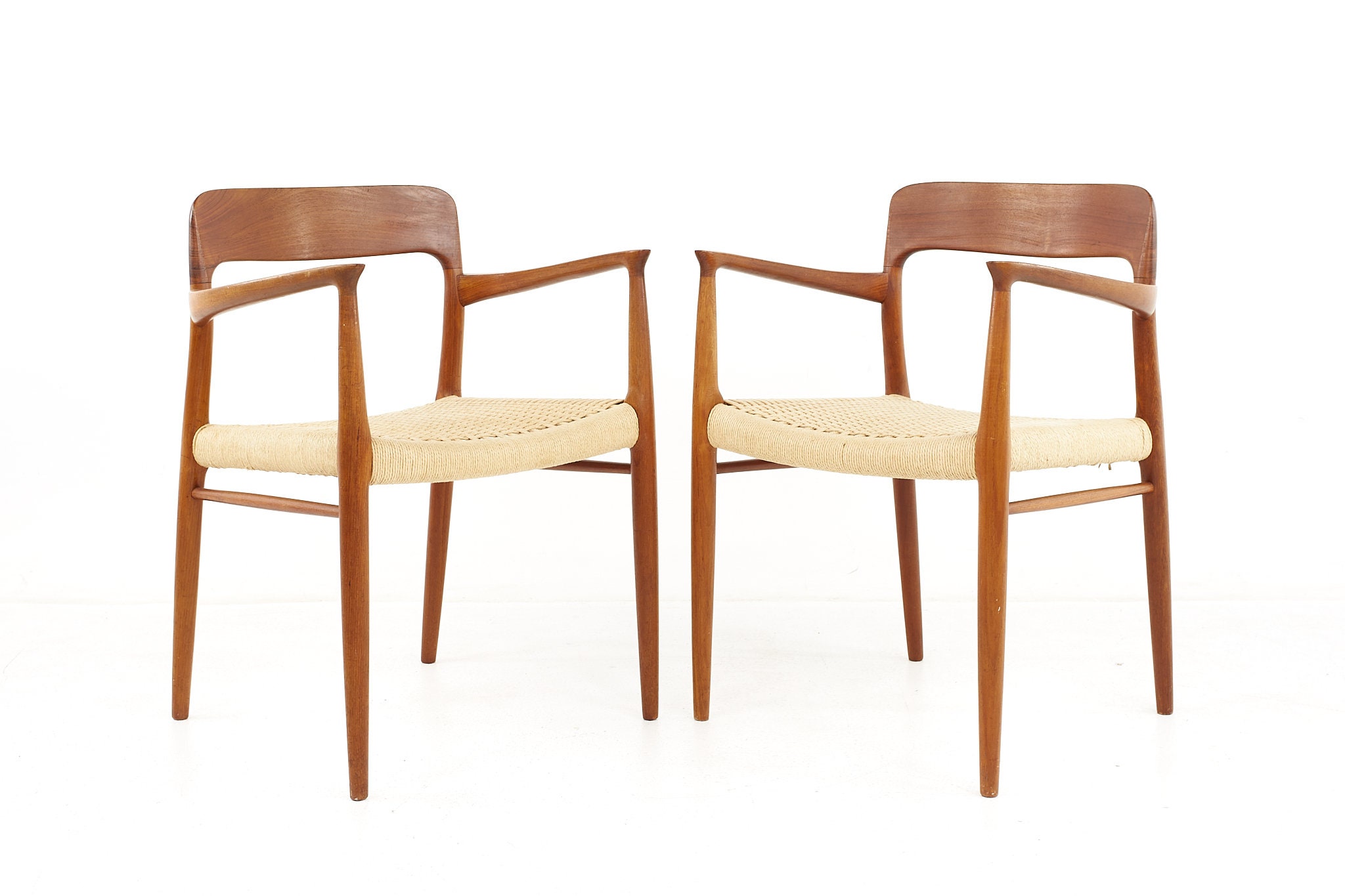 Niels Moller Model 77 Mid Century Teak Dining Armchairs A - Etsy ...
